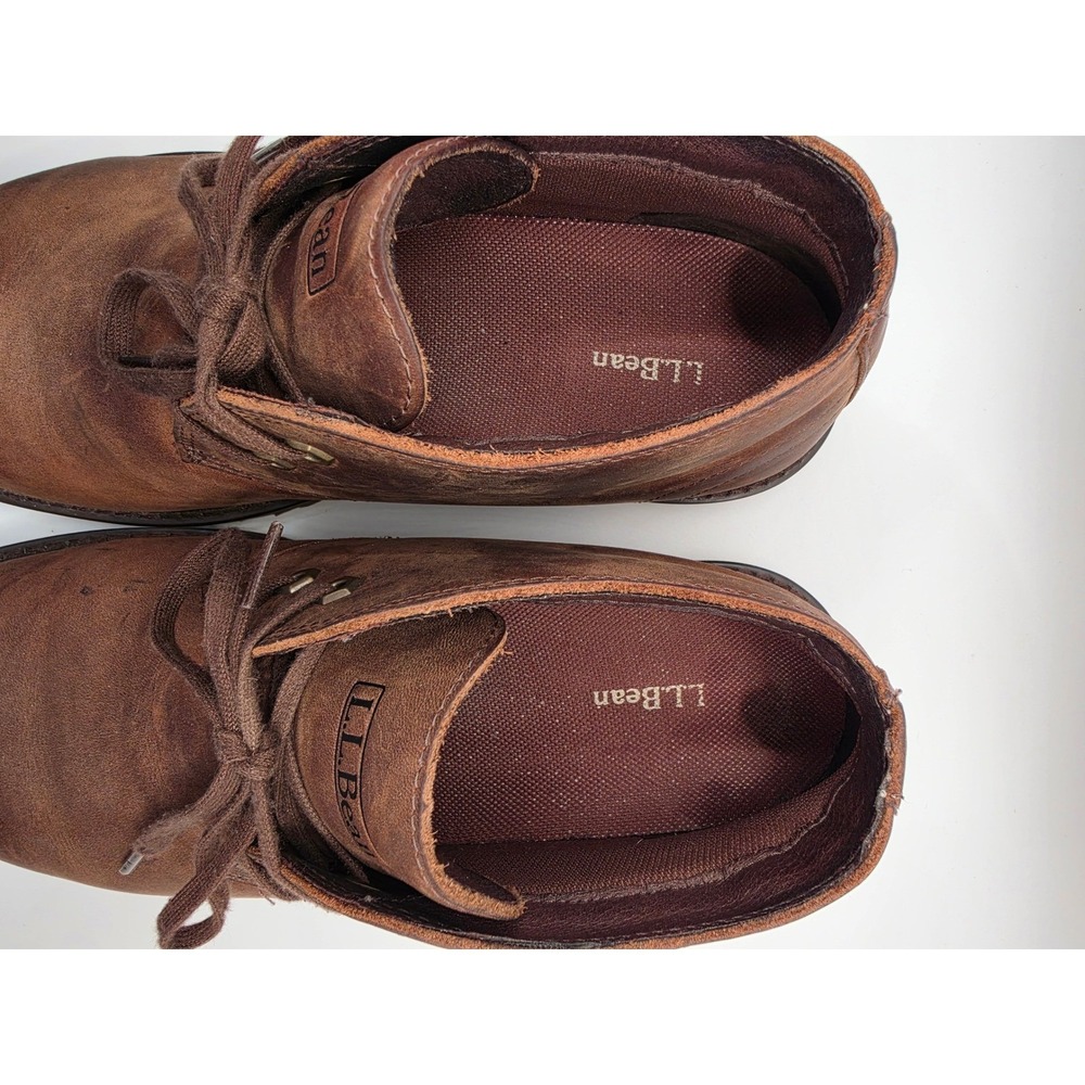 LL Bean Mens Stonington Chukka Boots Brown Leather Mid Top Shoes 511441 Sz 10.5 - Picture 9 of 9